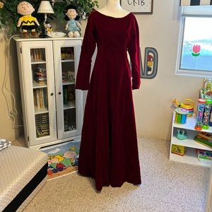 Vintage red velvet gown